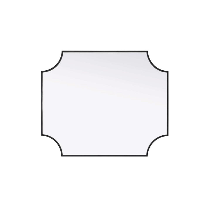 Notched Metal Mirror 30X36 Inch In Black