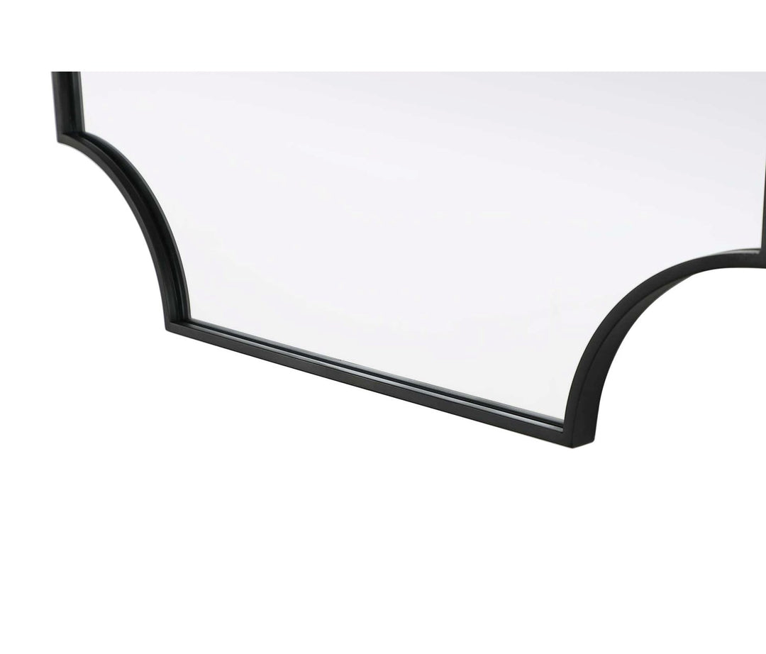 Notched Metal Mirror 30X36 Inch In Black