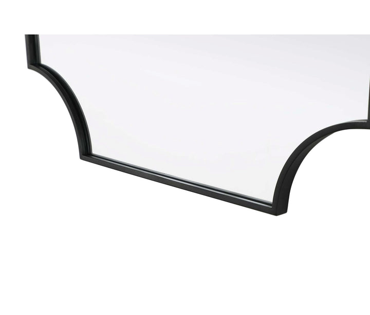 Notched Metal Mirror 30X36 Inch In Black
