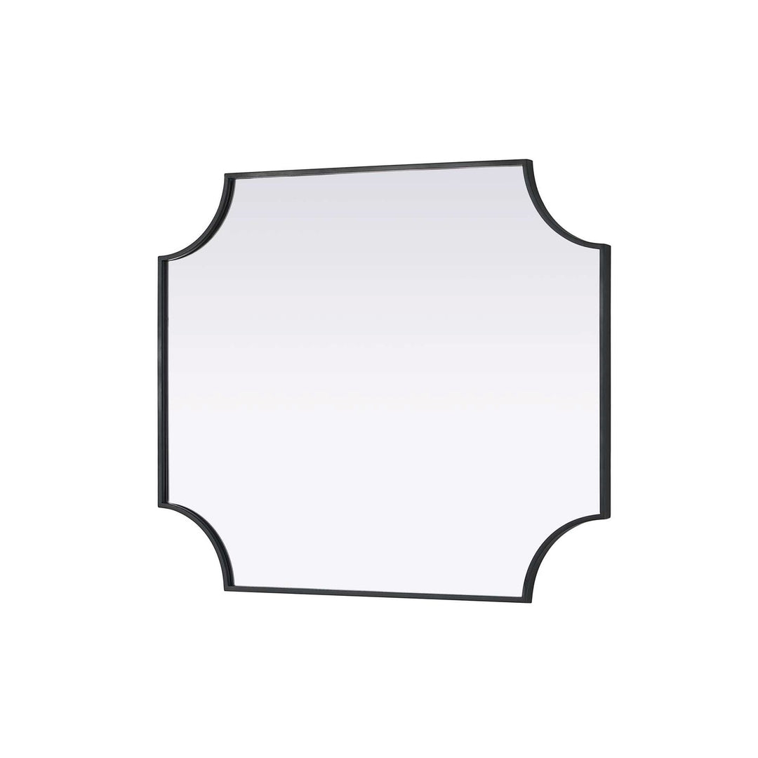 Notched Metal Mirror 30X36 Inch In Black