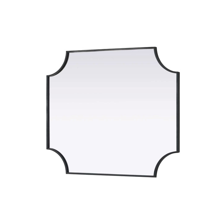 Notched Metal Mirror 30X36 Inch In Black