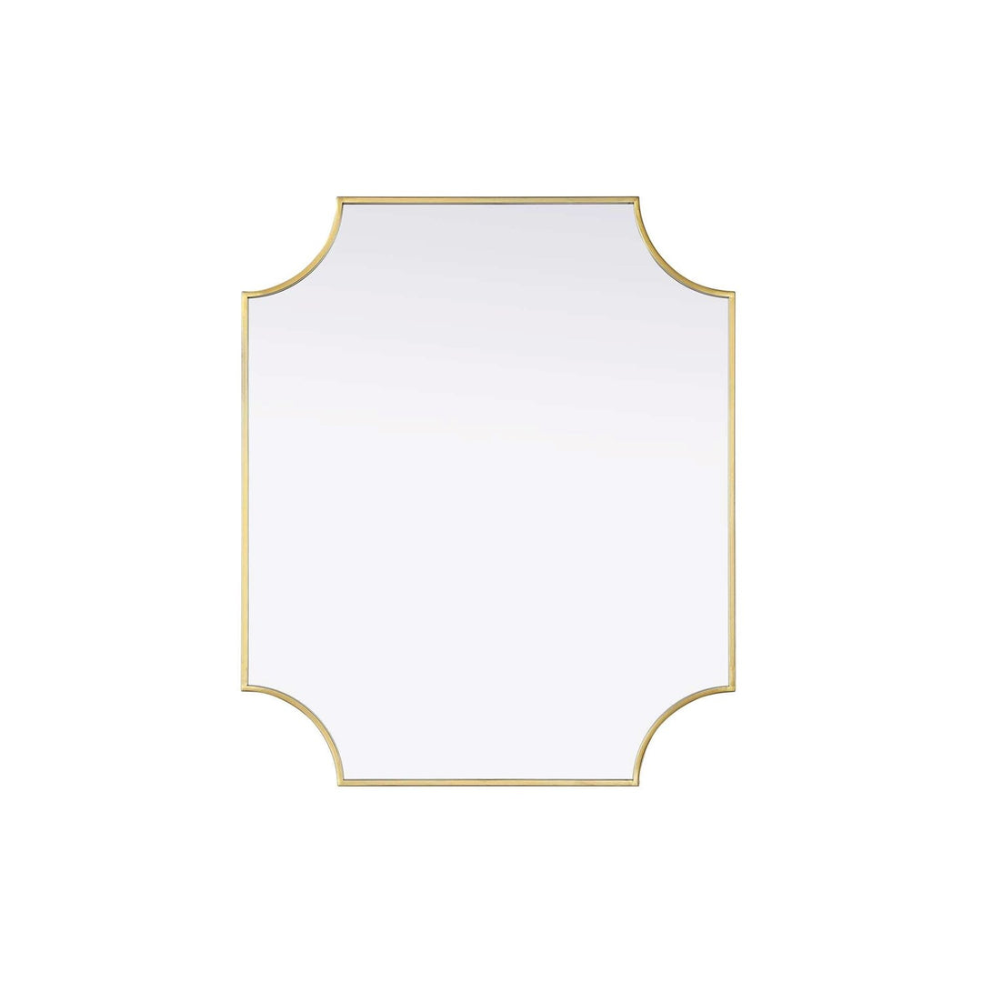 Notched Metal Mirror 30X36 Inch In Brass by Elegant Kitchen and Bath