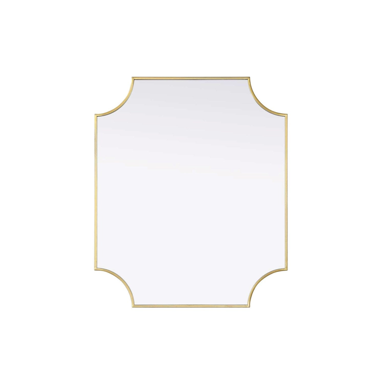 Notched Metal Mirror 30X36 Inch In Brass by Elegant Kitchen and Bath