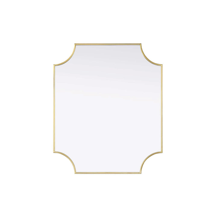 Notched Metal Mirror 30X36 Inch In Brass by Elegant Kitchen and Bath