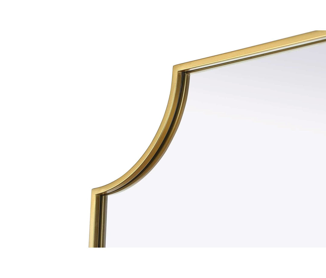 Notched Metal Mirror 30X36 Inch In Brass