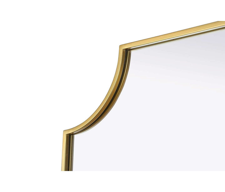Notched Metal Mirror 30X36 Inch In Brass