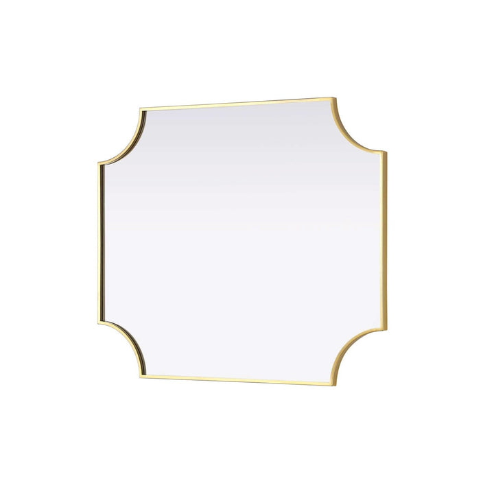 Notched Metal Mirror 30X36 Inch In Brass