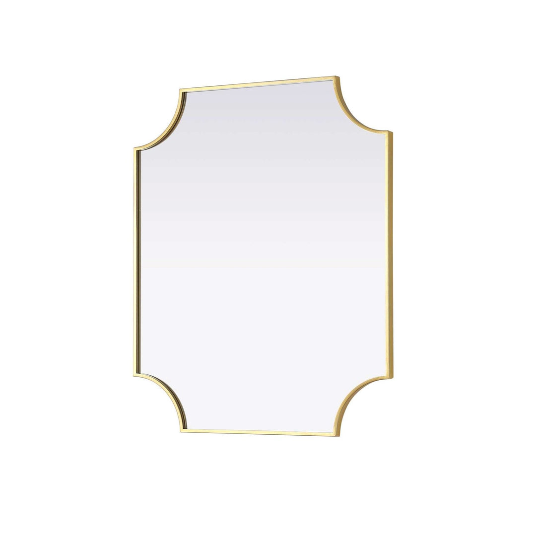 Notched Metal Mirror 30X36 Inch In Brass