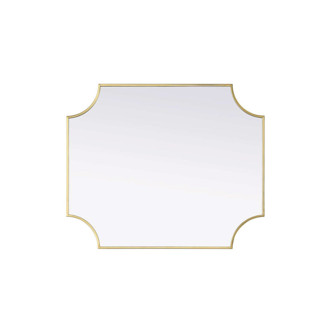 Notched Metal Mirror 30X36 Inch In Brass