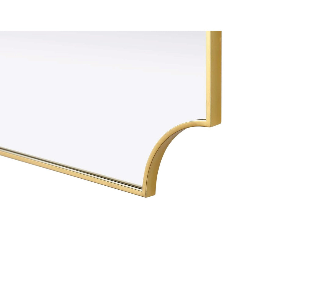 Notched Metal Mirror 30X36 Inch In Brass