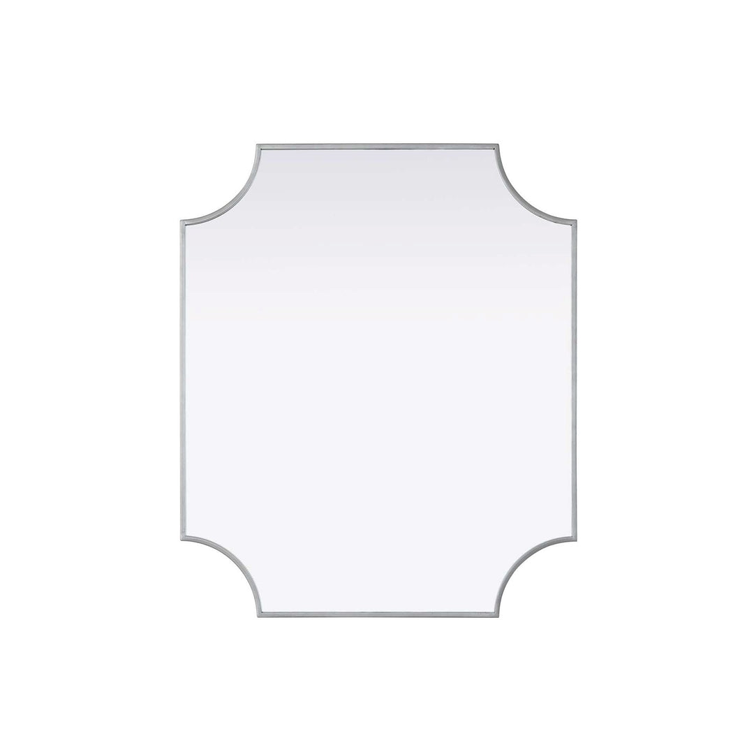 Notched Metal Mirror 30X36 Inch In Silver by Elegant Kitchen and Bath