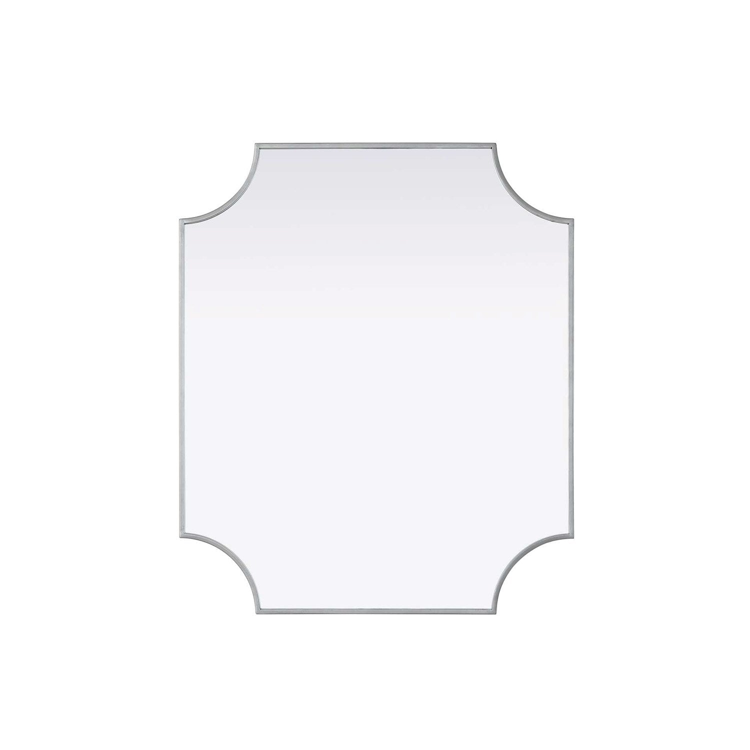 Notched Metal Mirror 30X36 Inch In Silver by Elegant Kitchen and Bath