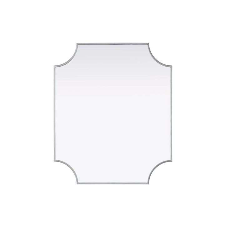 Notched Metal Mirror 30X36 Inch In Silver by Elegant Kitchen and Bath