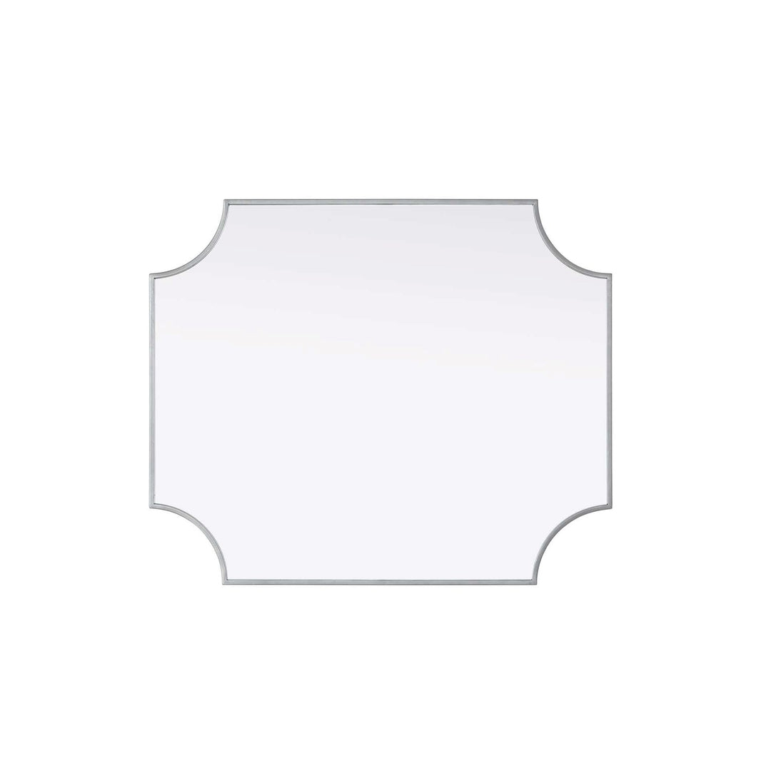 Notched Metal Mirror 30X36 Inch In Silver