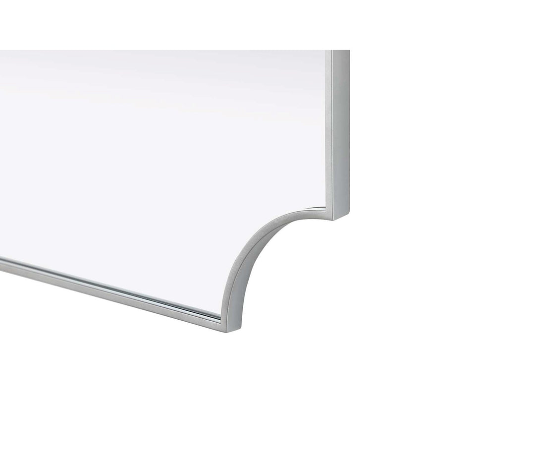 Notched Metal Mirror 30X36 Inch In Silver