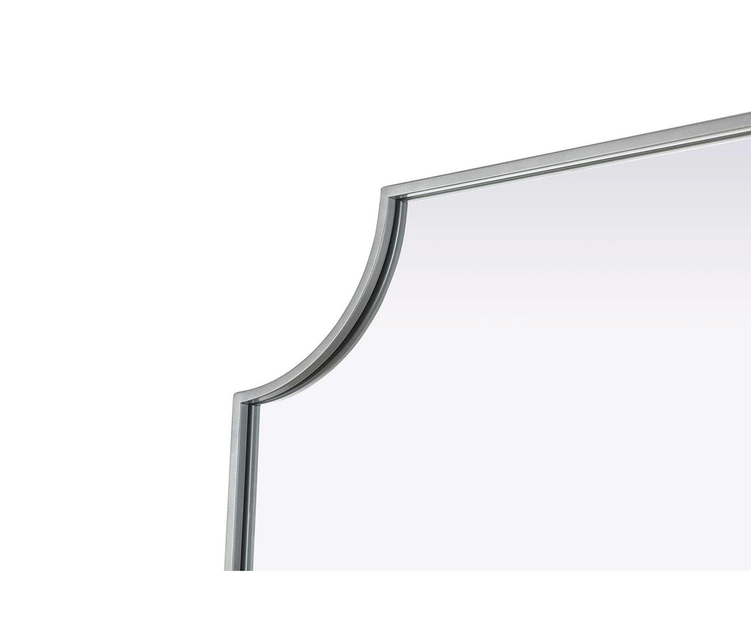 Notched Metal Mirror 30X36 Inch In Silver