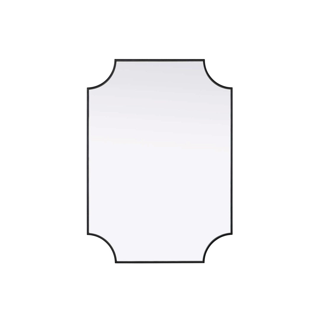 Notched Metal Mirror 30X42 Inch In Black by Elegant Kitchen and Bath