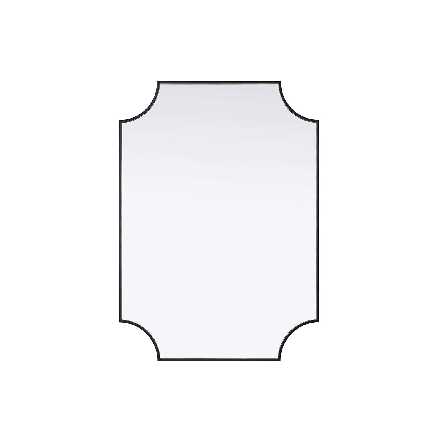 Notched Metal Mirror 30X42 Inch In Black by Elegant Kitchen and Bath