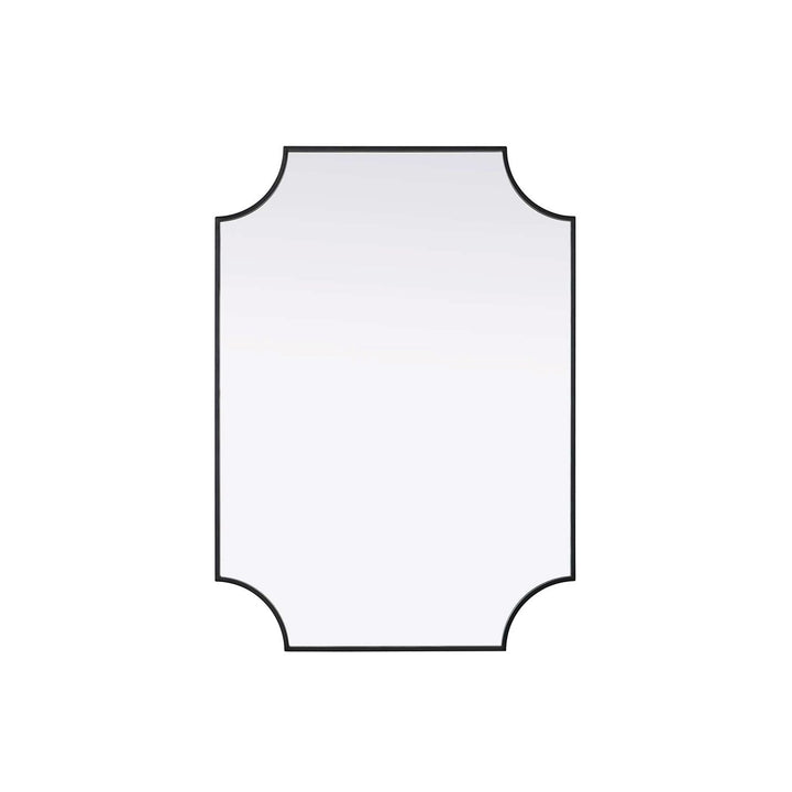 Notched Metal Mirror 30X42 Inch In Black by Elegant Kitchen and Bath