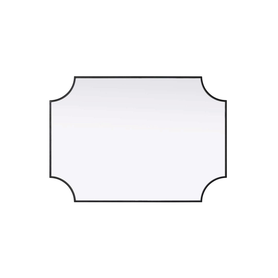 Notched Metal Mirror 30X42 Inch In Black