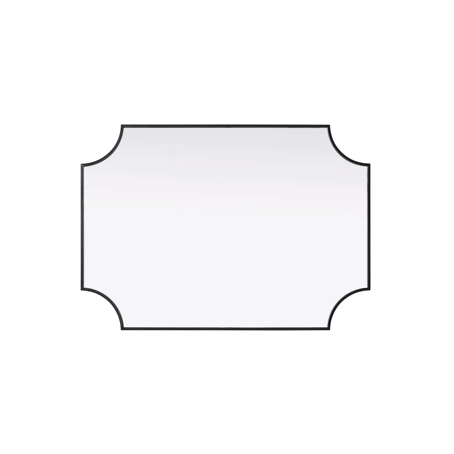 Notched Metal Mirror 30X42 Inch In Black