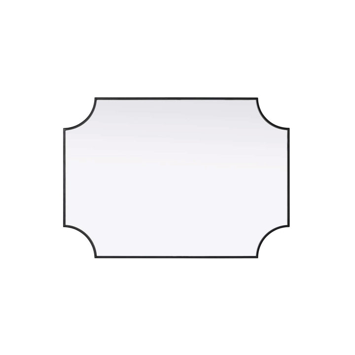 Notched Metal Mirror 30X42 Inch In Black