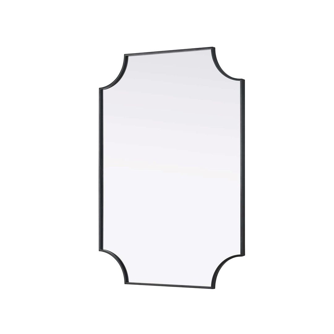 Notched Metal Mirror 30X42 Inch In Black