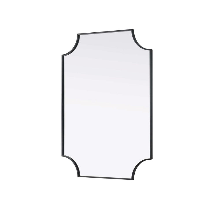 Notched Metal Mirror 30X42 Inch In Black