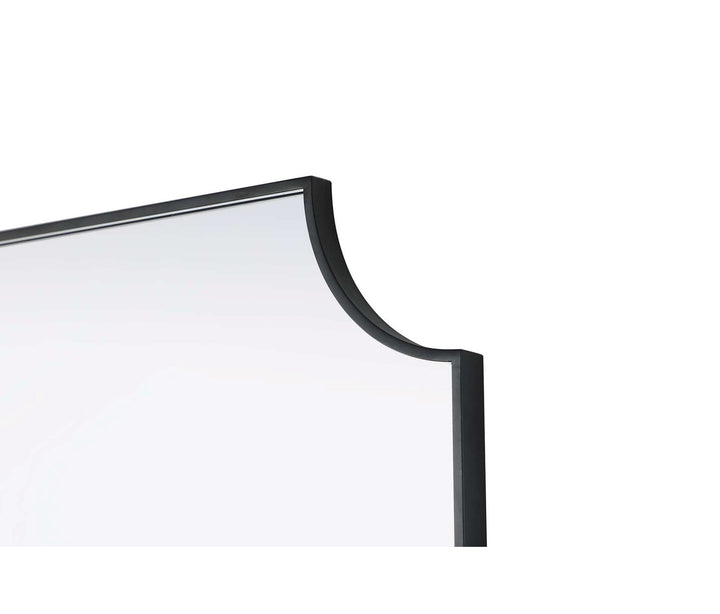 Notched Metal Mirror 30X42 Inch In Black