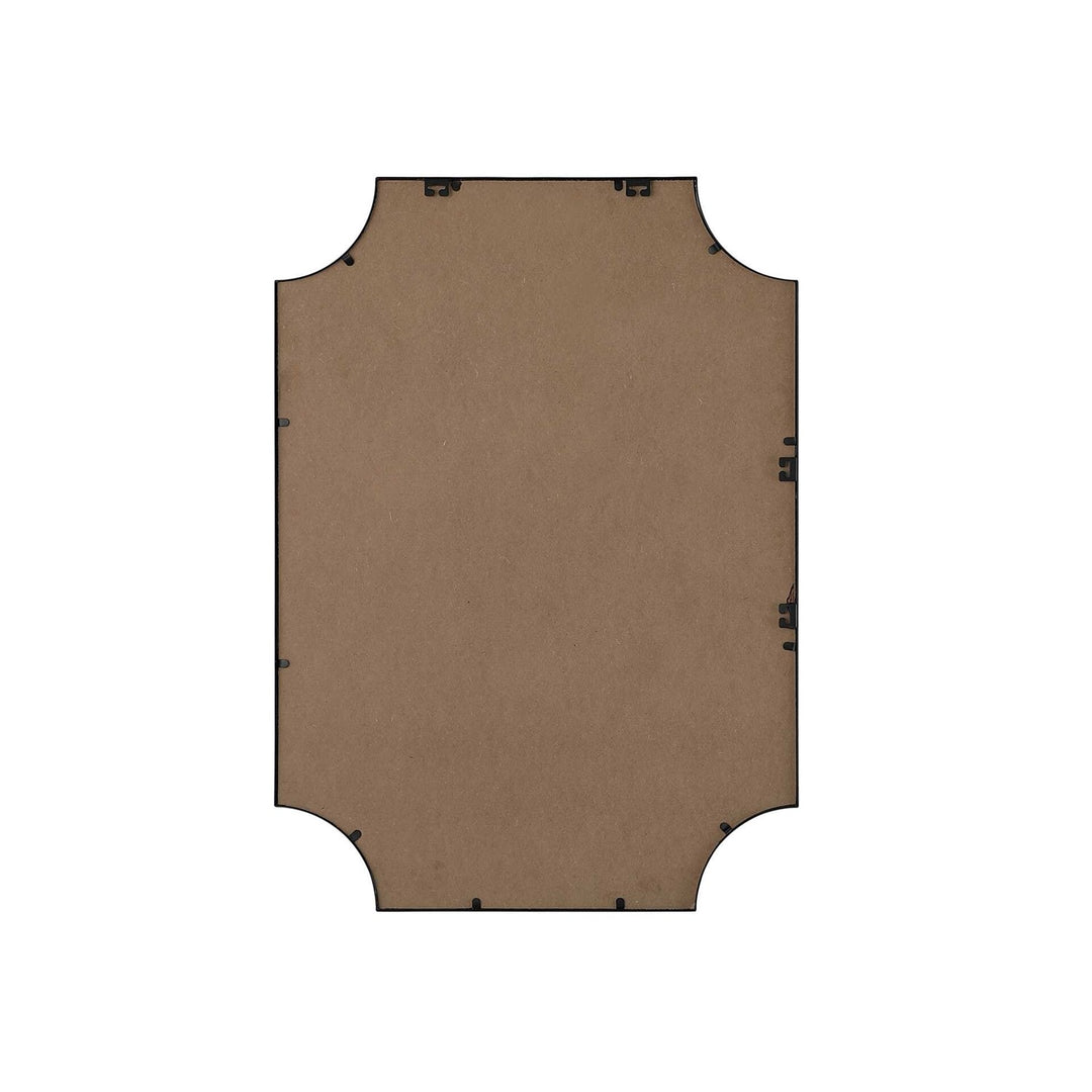 Notched Metal Mirror 30X42 Inch In Black