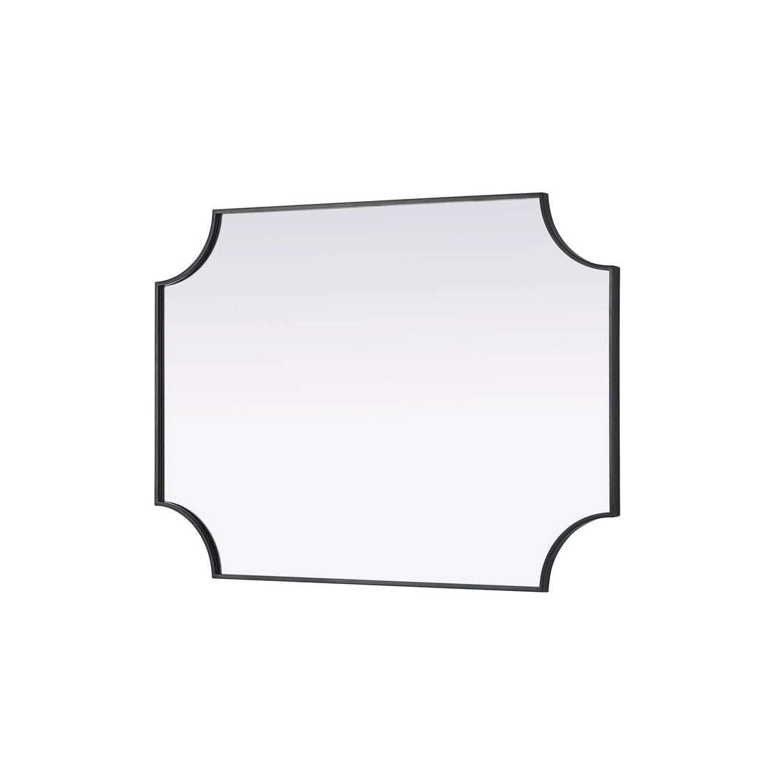 Notched Metal Mirror 30X42 Inch In Black