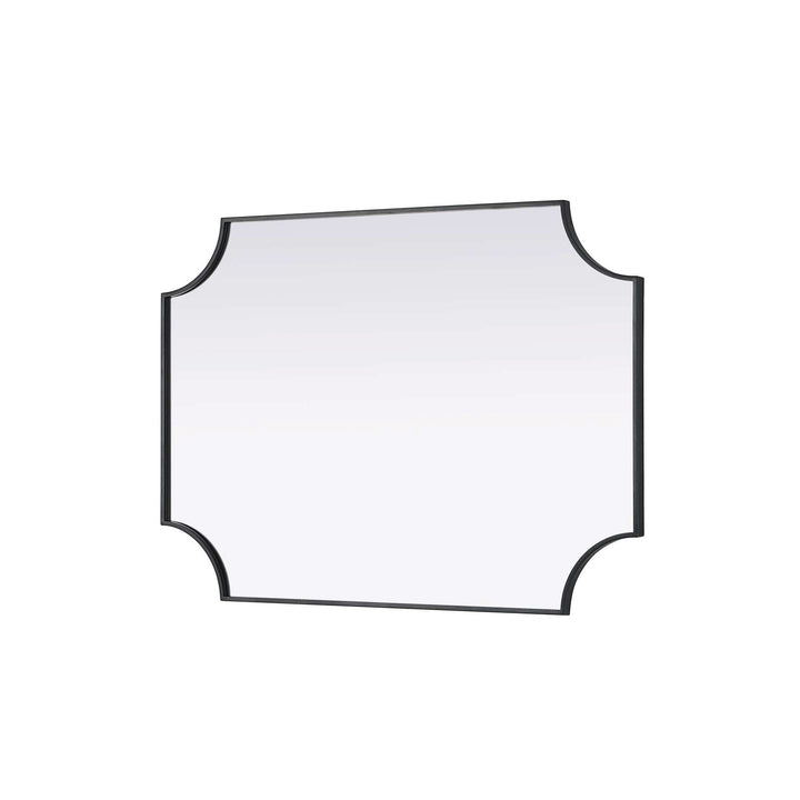 Notched Metal Mirror 30X42 Inch In Black