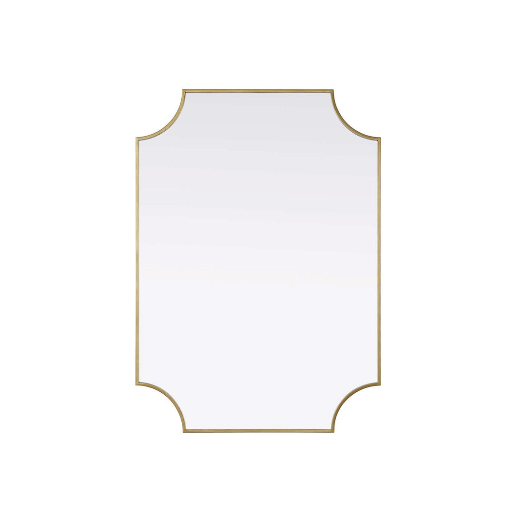 Notched Metal Mirror 30X42 Inch In Brass by Elegant Kitchen and Bath