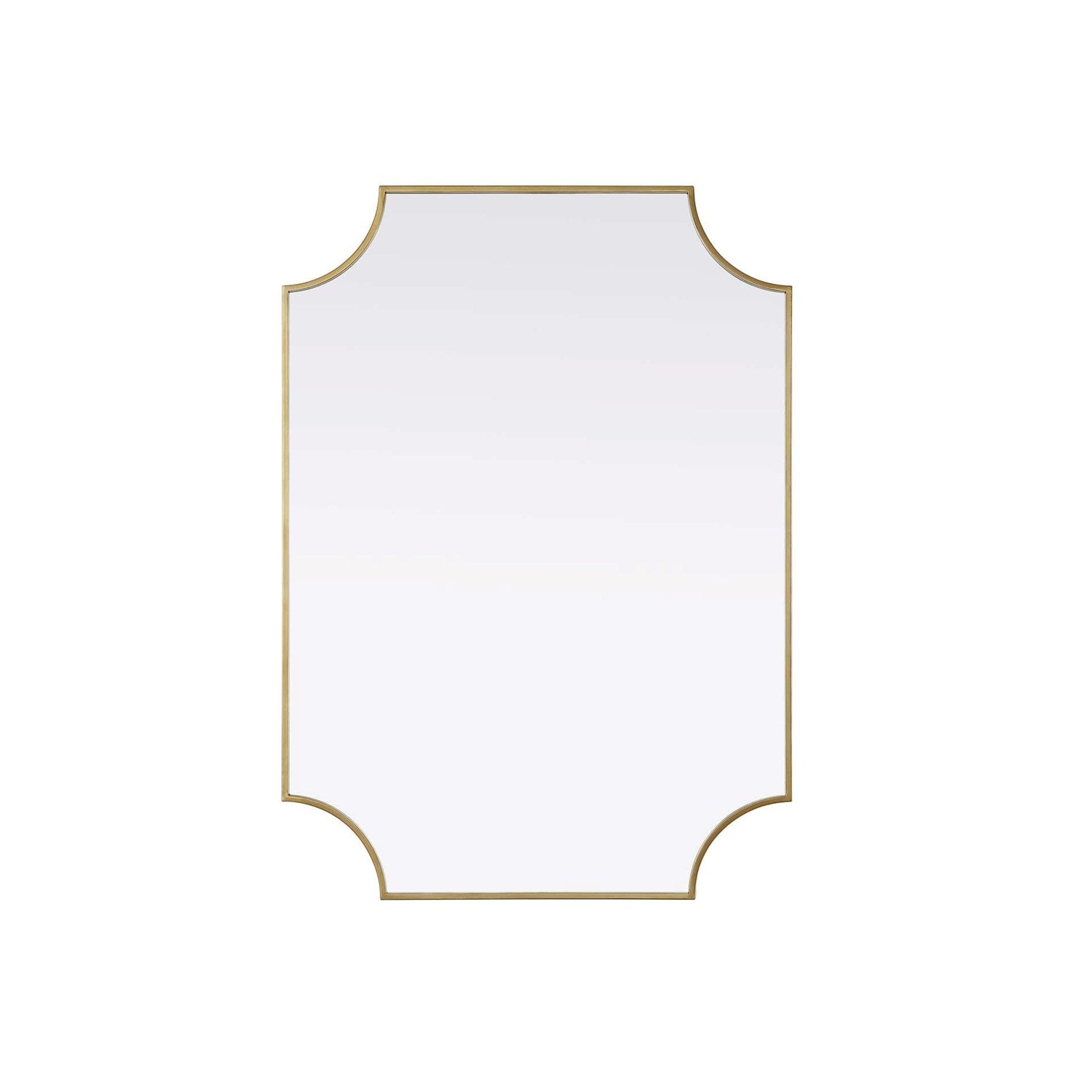 Notched Metal Mirror 30X42 Inch In Brass by Elegant Kitchen and Bath