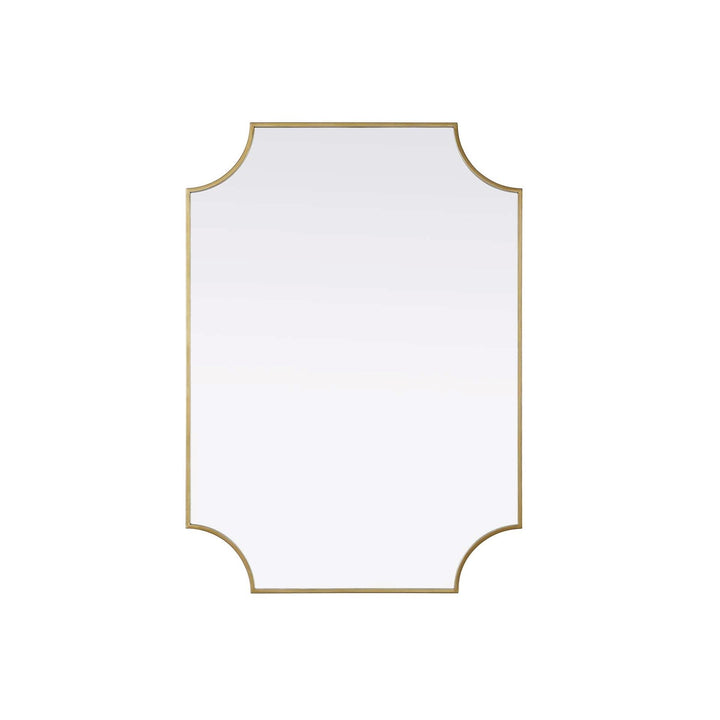 Notched Metal Mirror 30X42 Inch In Brass by Elegant Kitchen and Bath