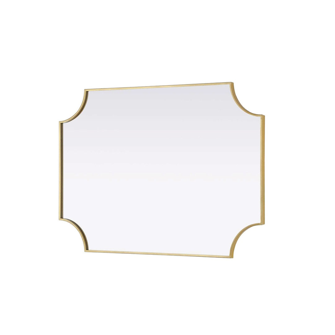 Notched Metal Mirror 30X42 Inch In Brass