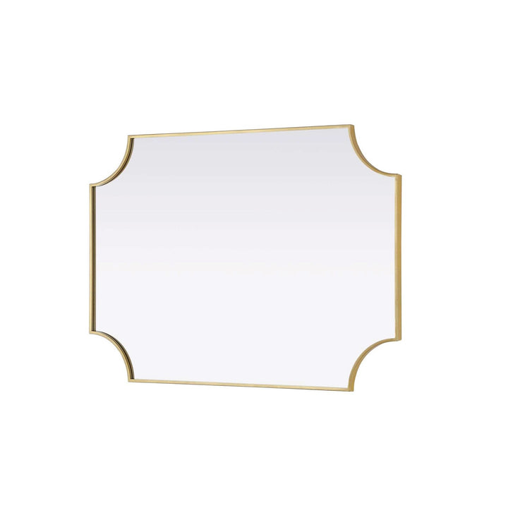 Notched Metal Mirror 30X42 Inch In Brass