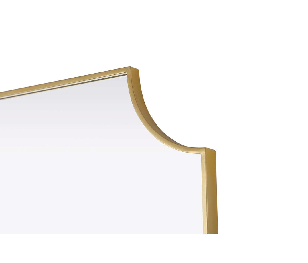 Notched Metal Mirror 30X42 Inch In Brass