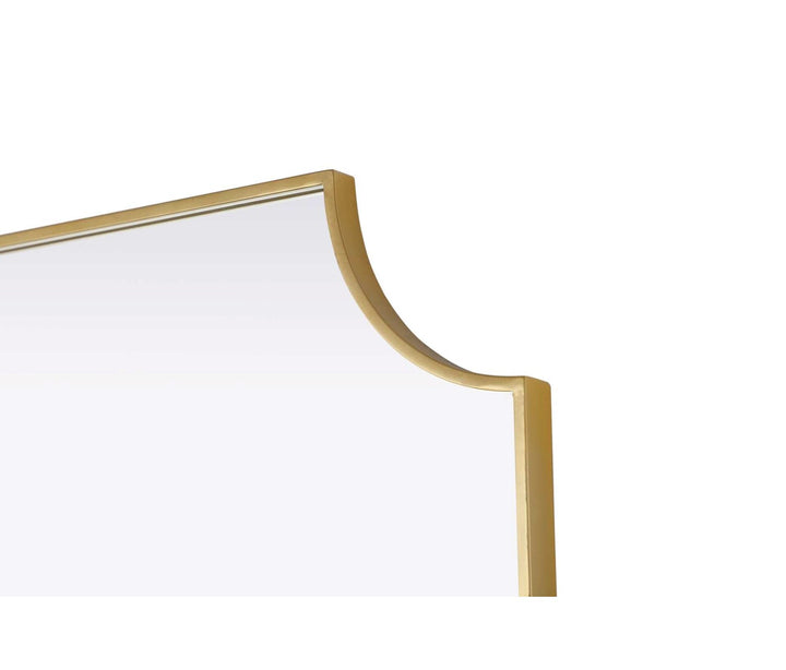 Notched Metal Mirror 30X42 Inch In Brass