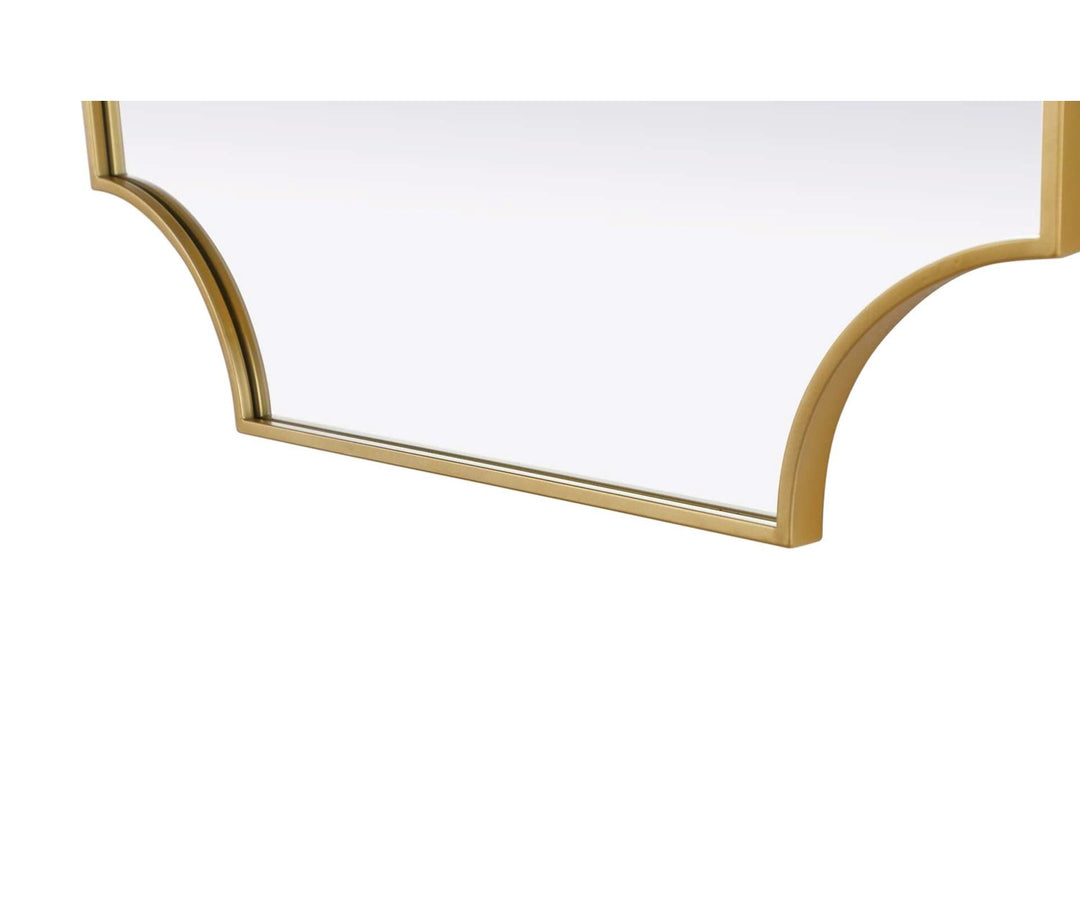 Notched Metal Mirror 30X42 Inch In Brass
