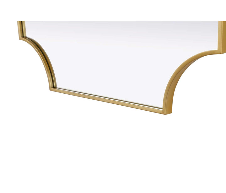 Notched Metal Mirror 30X42 Inch In Brass