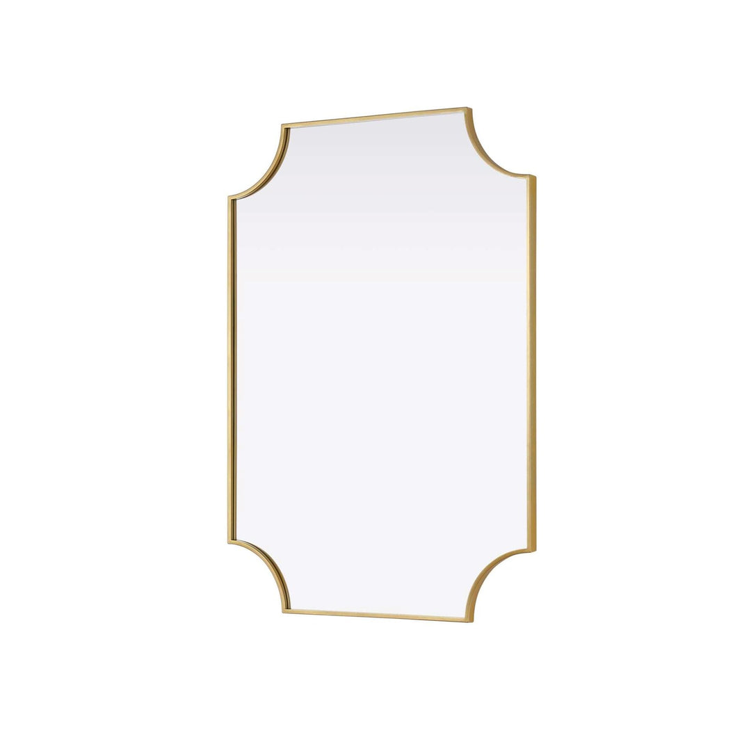 Notched Metal Mirror 30X42 Inch In Brass
