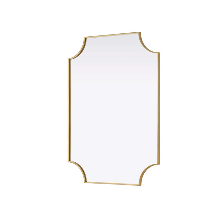 Notched Metal Mirror 30X42 Inch In Brass
