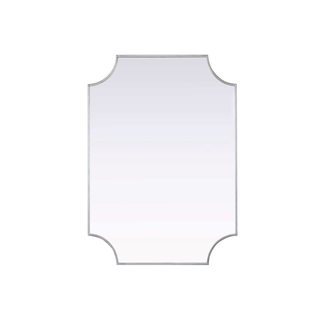 Notched Metal Mirror 30X42 Inch In Silver by Elegant Kitchen and Bath