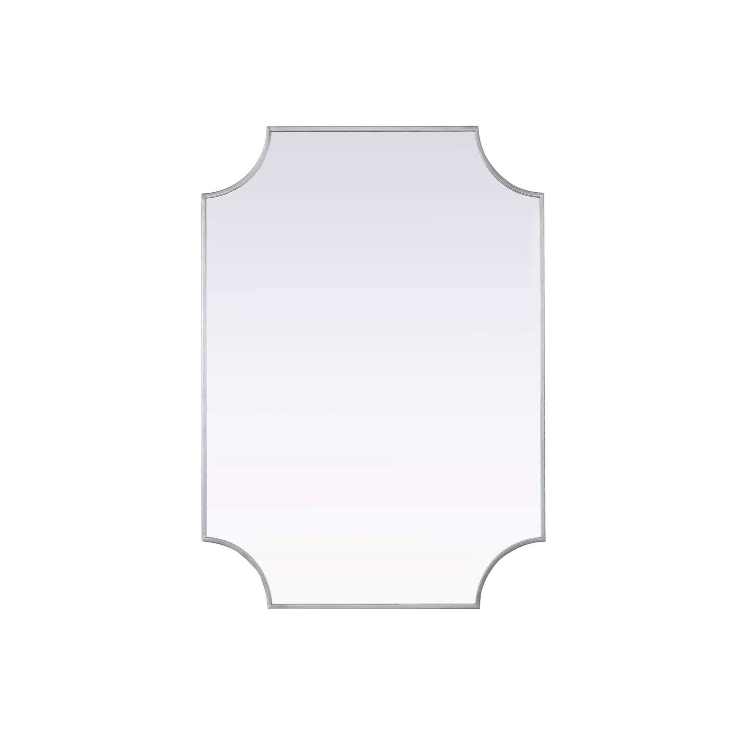 Notched Metal Mirror 30X42 Inch In Silver by Elegant Kitchen and Bath