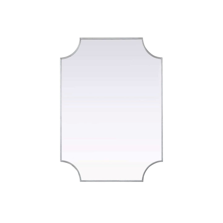 Notched Metal Mirror 30X42 Inch In Silver by Elegant Kitchen and Bath