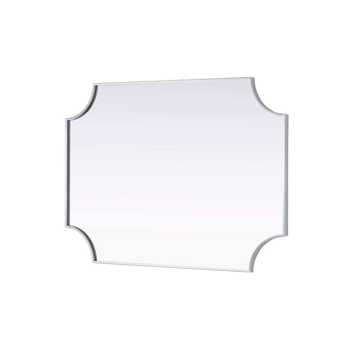Notched Metal Mirror 30X42 Inch In Silver
