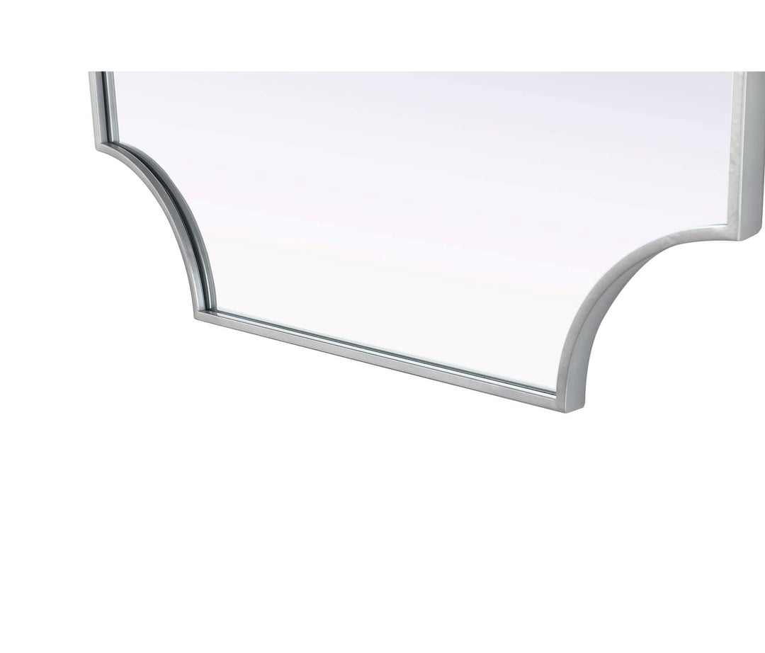 Notched Metal Mirror 30X42 Inch In Silver