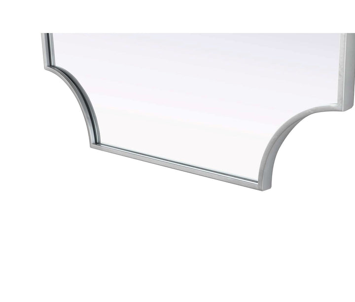Notched Metal Mirror 30X42 Inch In Silver