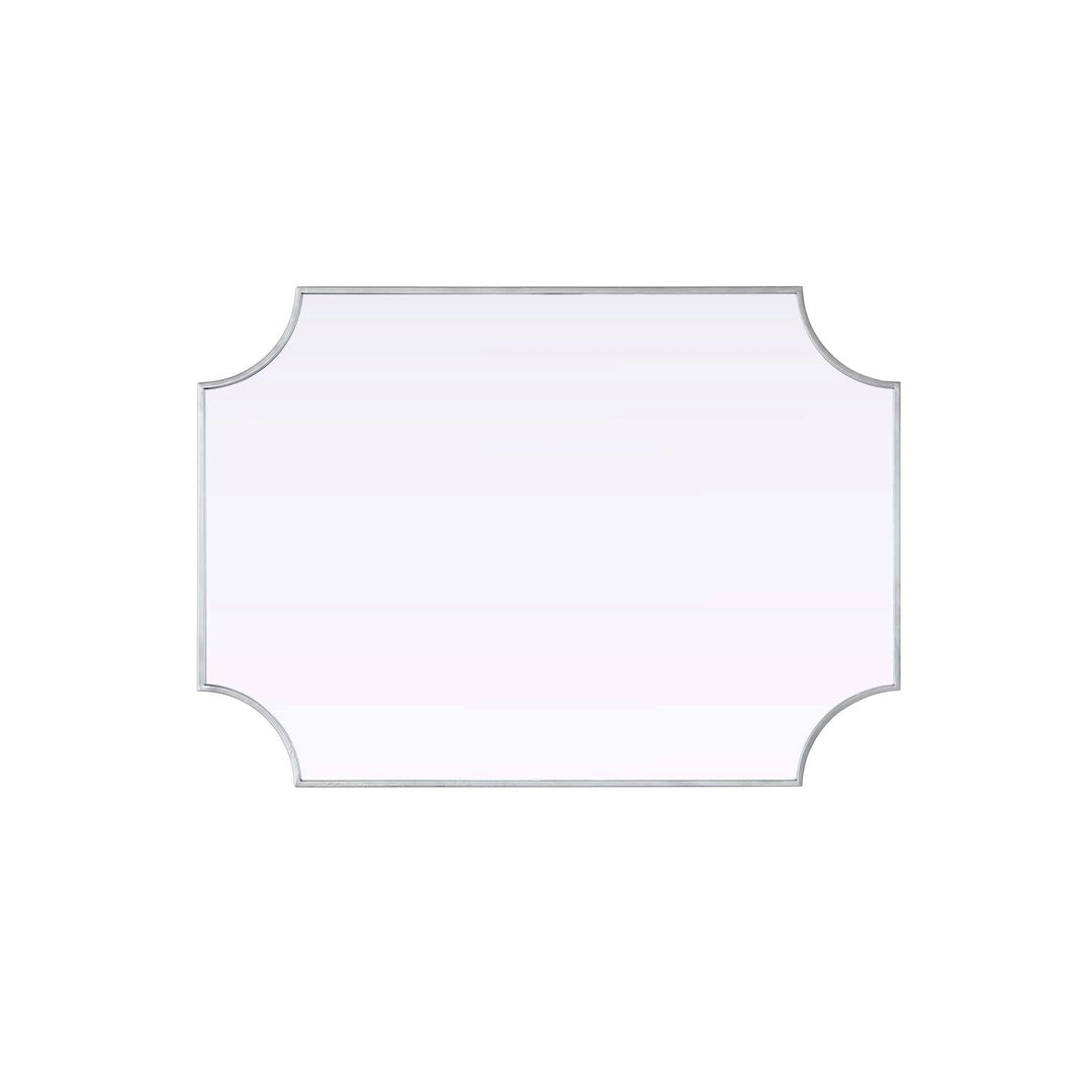 Notched Metal Mirror 30X42 Inch In Silver